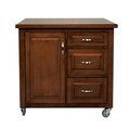 Fine-Line Andrews Kitchen Cart Three Drawers &amp; Adjustable Shelf Cabinet - Brown FI2661534